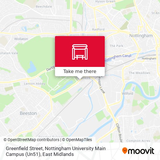 Greenfield Street, Nottingham University Main Campus (Un51) map