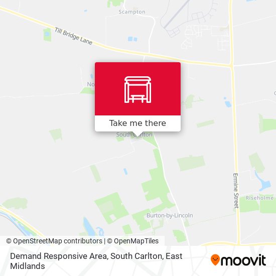 Demand Responsive Area, South Carlton map