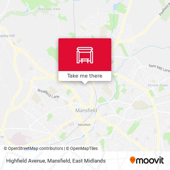 Highfield Avenue, Mansfield map