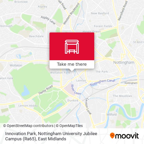 Innovation Park, Nottingham University Jubilee Campus (Ra65) map