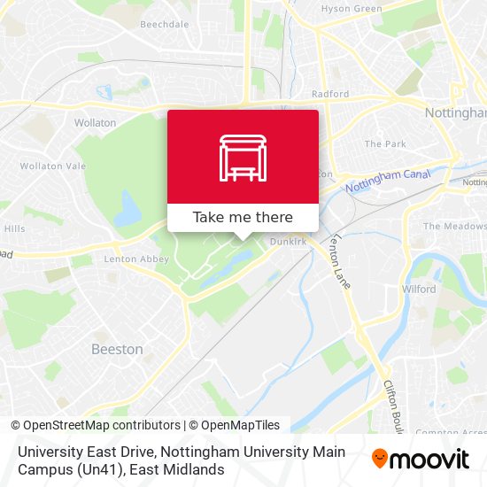 University East Drive, Nottingham University Main Campus (Un41) map