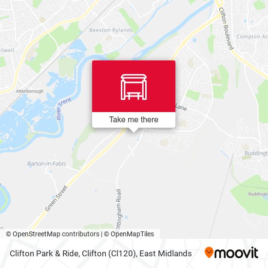 Clifton Park & Ride, Clifton (Cl120) map