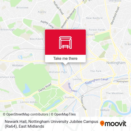 Newark Hall, Nottingham University Jubilee Campus (Ra64) map