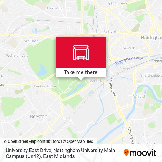 University East Drive, Nottingham University Main Campus (Un42) map