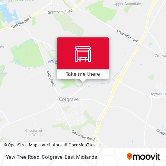 Yew Tree Road, Cotgrave map