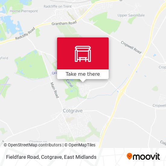 Fieldfare Road, Cotgrave map