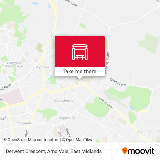 Derwent Crescent, Arno Vale map