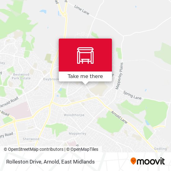 Rolleston Drive, Arnold map