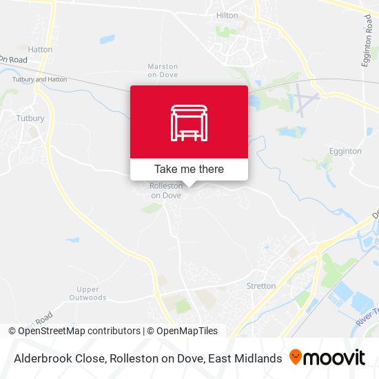 Alderbrook Close, Rolleston on Dove map
