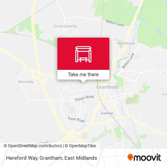 Hereford Way, Grantham map