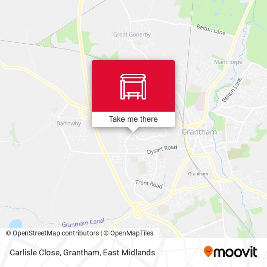 Carlisle Close, Grantham map
