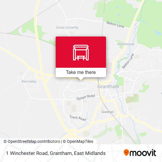 1 Winchester Road, Grantham map