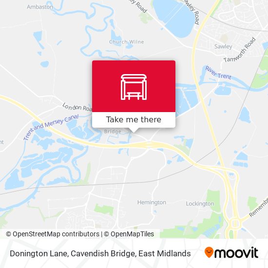 Donington Lane, Cavendish Bridge map