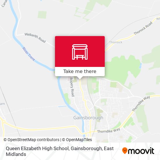 Queen Elizabeth High School, Gainsborough map