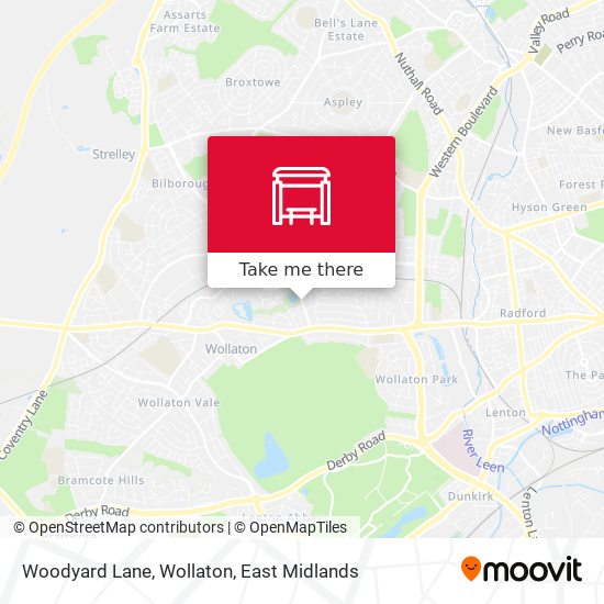 Woodyard Lane, Wollaton map