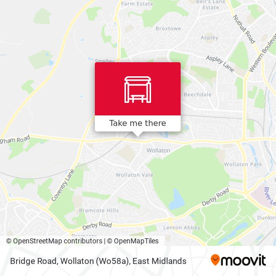 Bridge Road, Wollaton (Wo58a) map