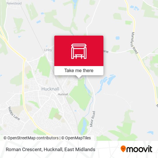 Roman Crescent, Hucknall map