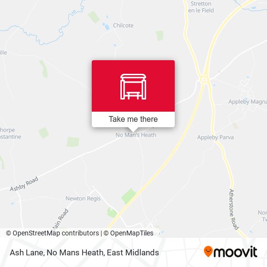 Ash Lane, No Mans Heath map