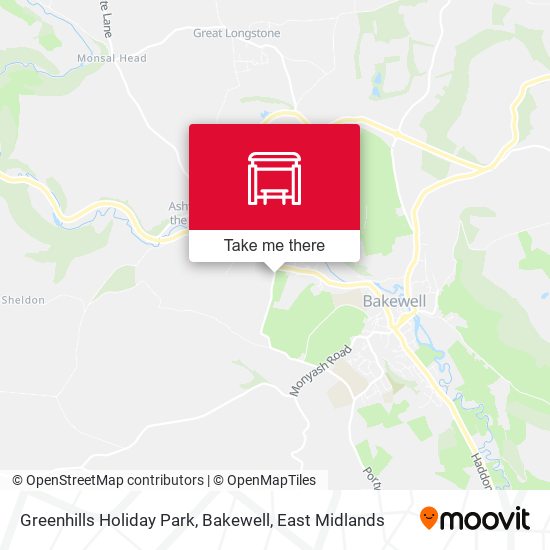 Greenhills Holiday Park, Bakewell map