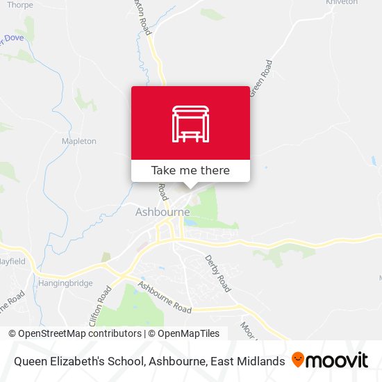 Queen Elizabeth's School, Ashbourne map