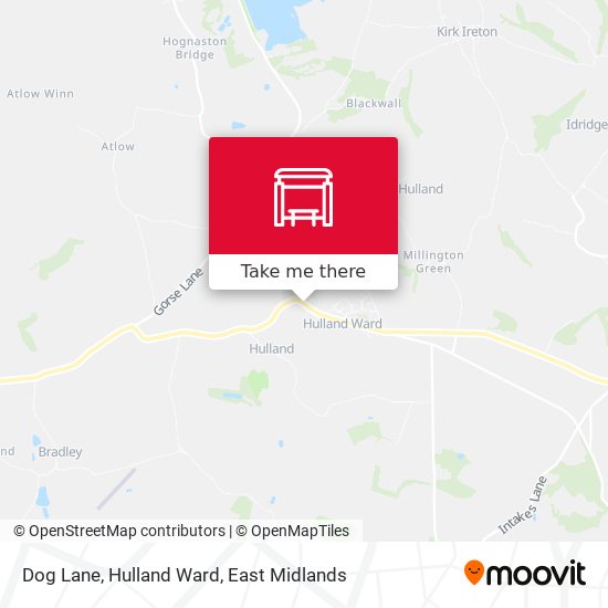Dog Lane, Hulland Ward map