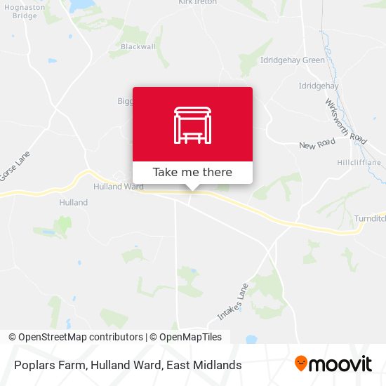 Poplars Farm, Hulland Ward map