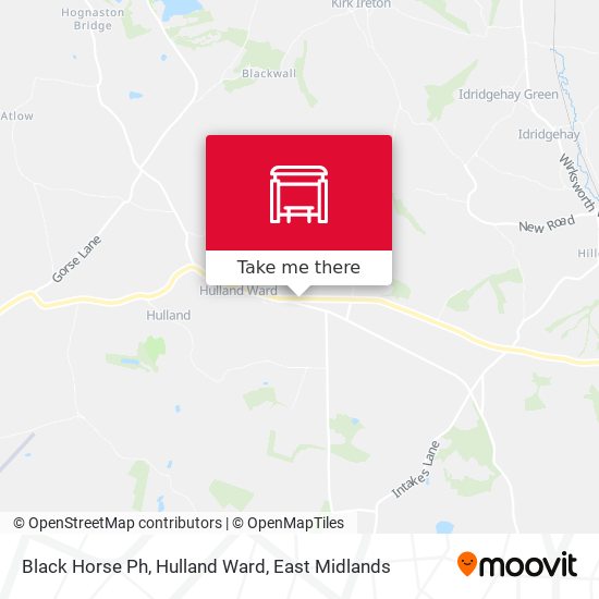 Black Horse Ph, Hulland Ward map