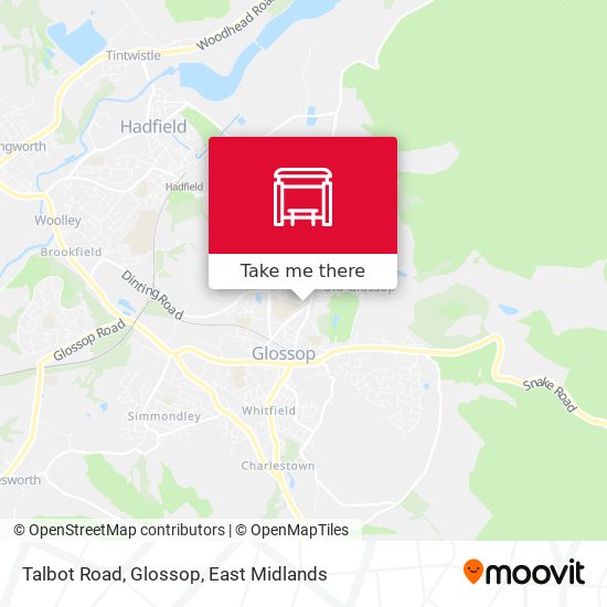 Talbot Road, Glossop map