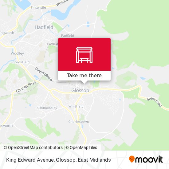 King Edward Avenue, Glossop map