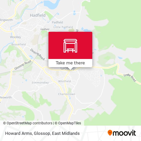Howard Arms, Glossop map