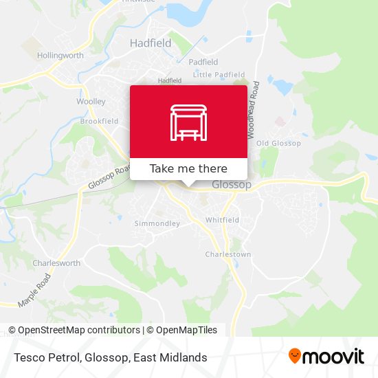 Tesco Petrol, Glossop map