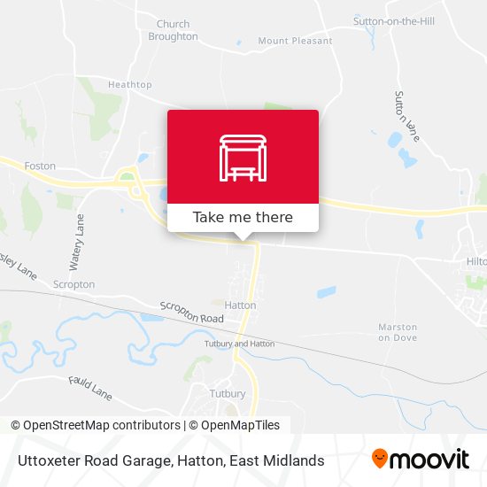 Uttoxeter Road Garage, Hatton map