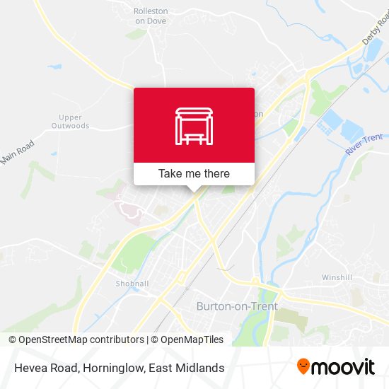 Hevea Road, Horninglow map