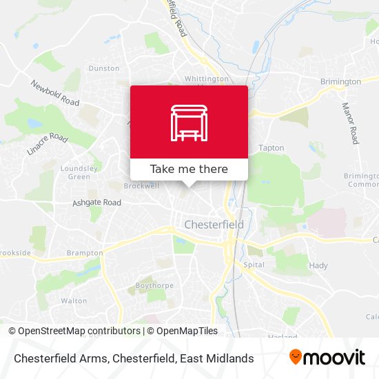 Chesterfield Arms, Chesterfield map
