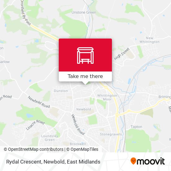 Rydal Crescent, Newbold map