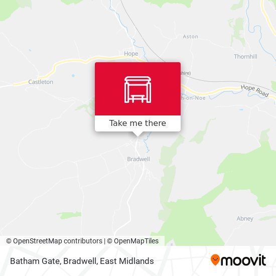 Batham Gate, Bradwell map