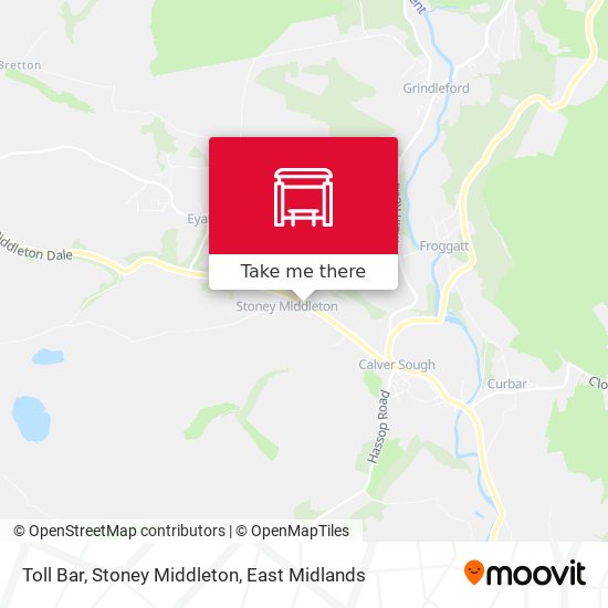 Toll Bar, Stoney Middleton map