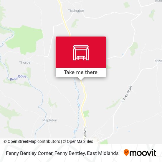 Fenny Bentley Corner, Fenny Bentley map