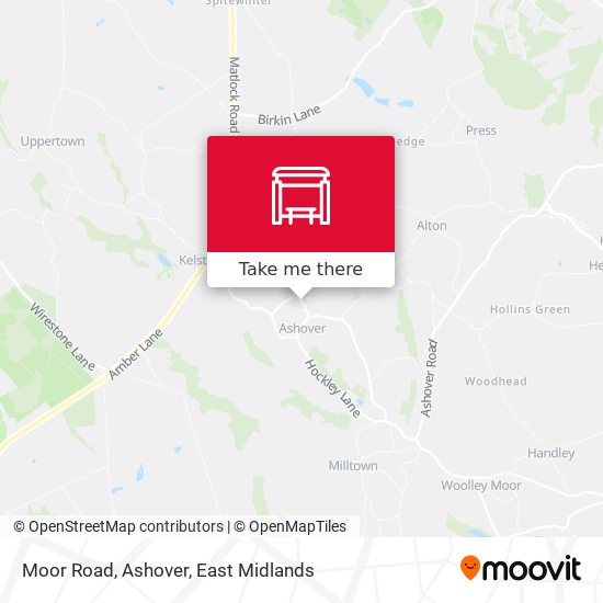 Moor Road, Ashover map