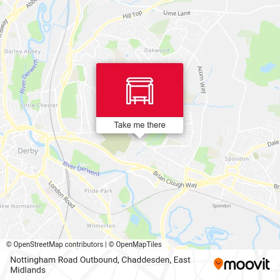 Nottingham Road Outbound, Chaddesden map