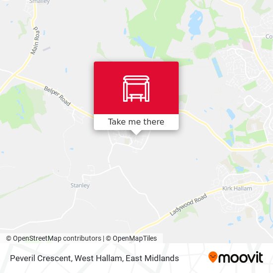 Peveril Crescent, West Hallam map