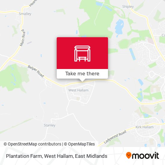 Plantation Farm, West Hallam map