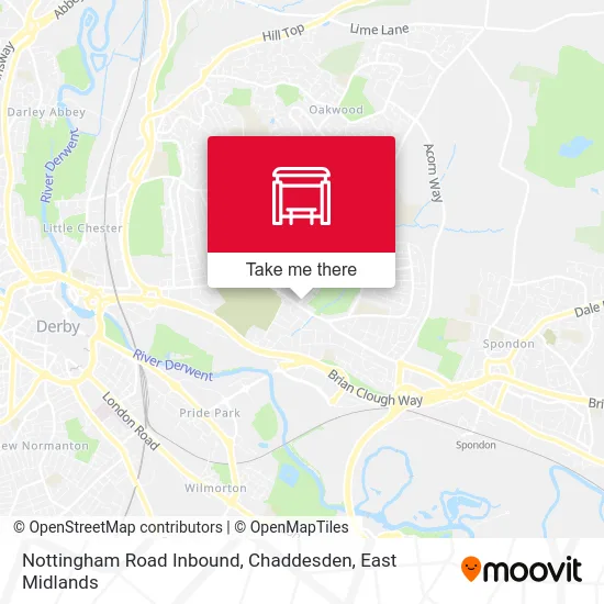 Nottingham Road Inbound, Chaddesden map