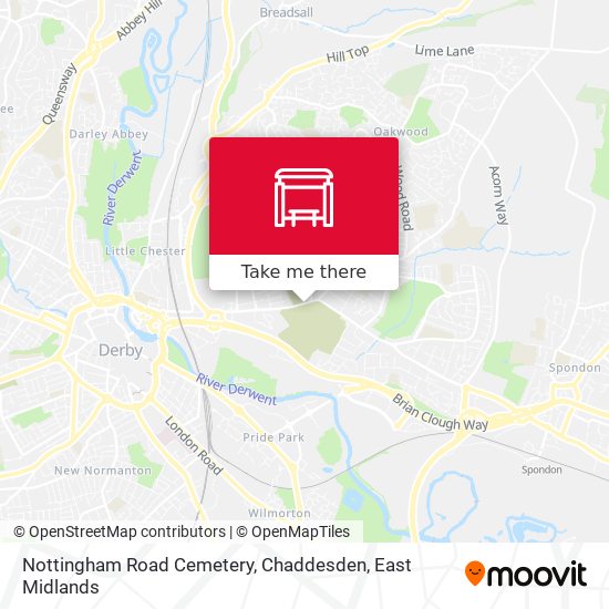 Nottingham Road Cemetery, Chaddesden map