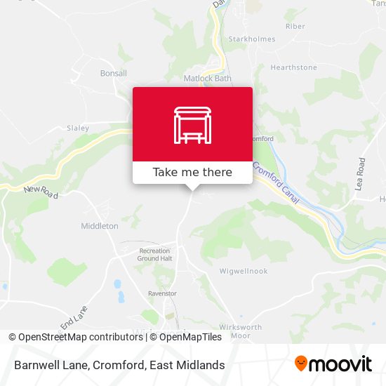 Barnwell Lane, Cromford map