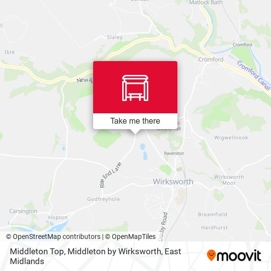 Middleton Top, Middleton by Wirksworth map