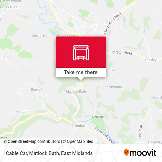 Cable Car, Matlock Bath map