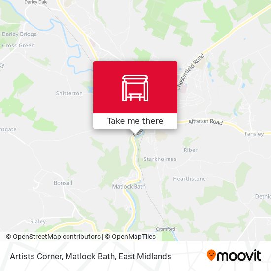 Artists Corner, Matlock Bath map