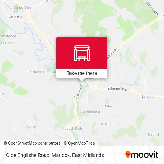 Olde Englishe Road, Matlock map