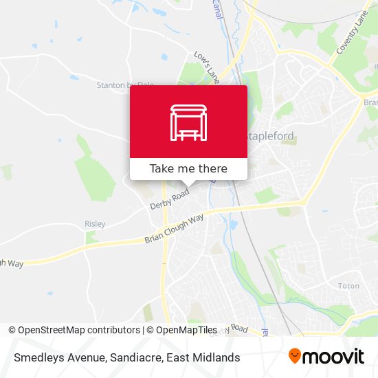 Smedleys Avenue, Sandiacre map